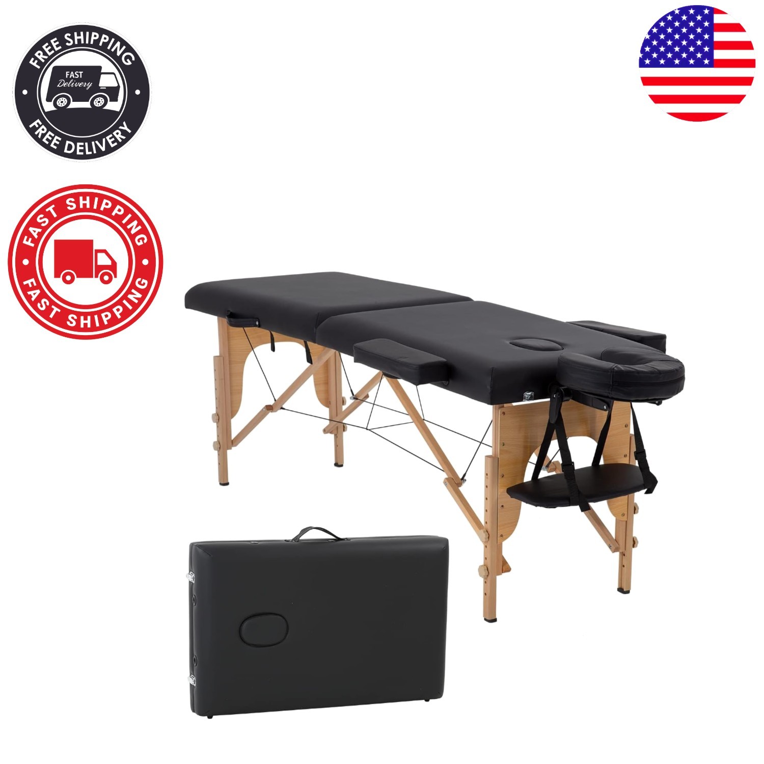 2-Folding Massage Bed with 24" Width - Lightweight and Compact Design