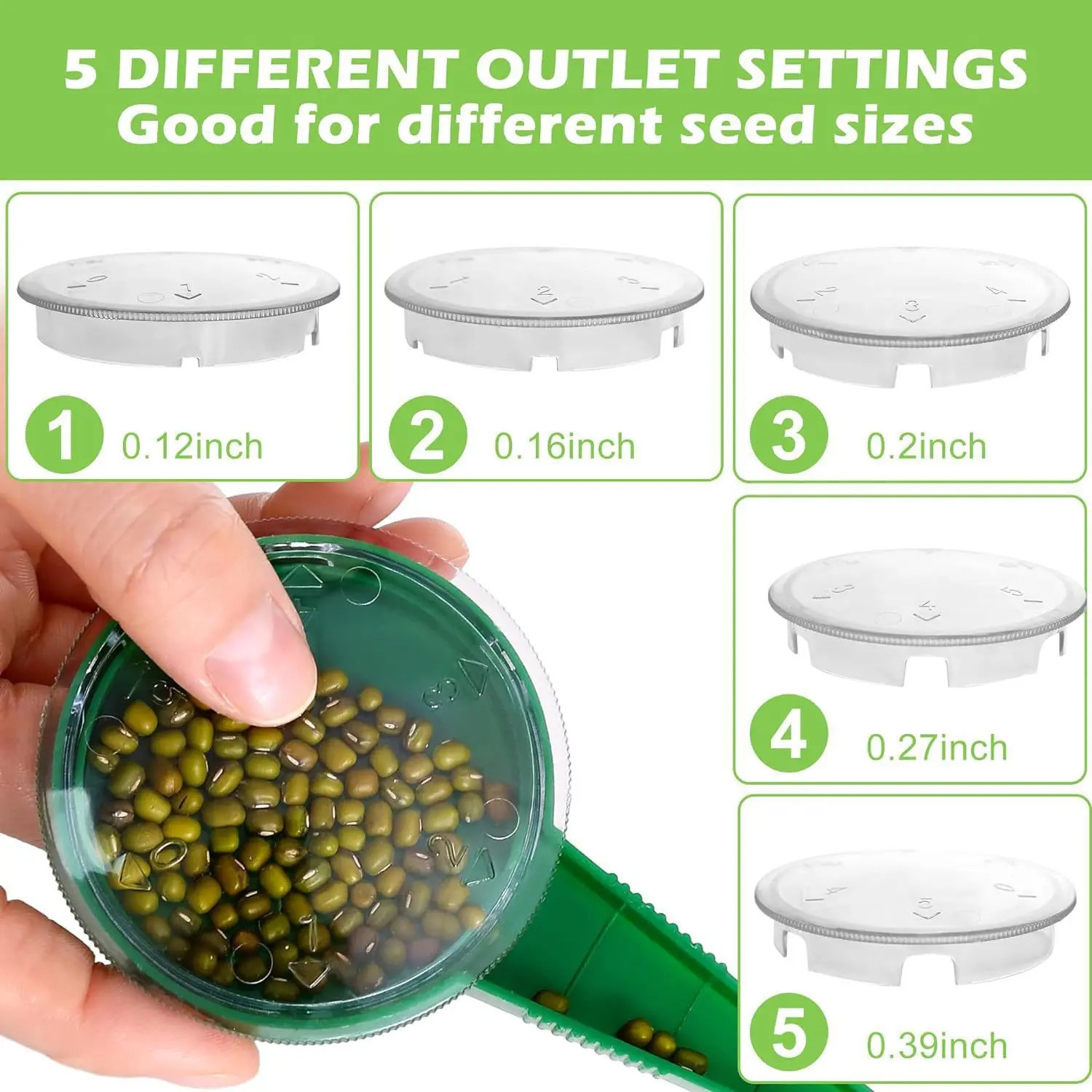 1Set Durable Plastic Hand Dibbler Garden Seeder Tool, 12Hole Fast Seeding, Water