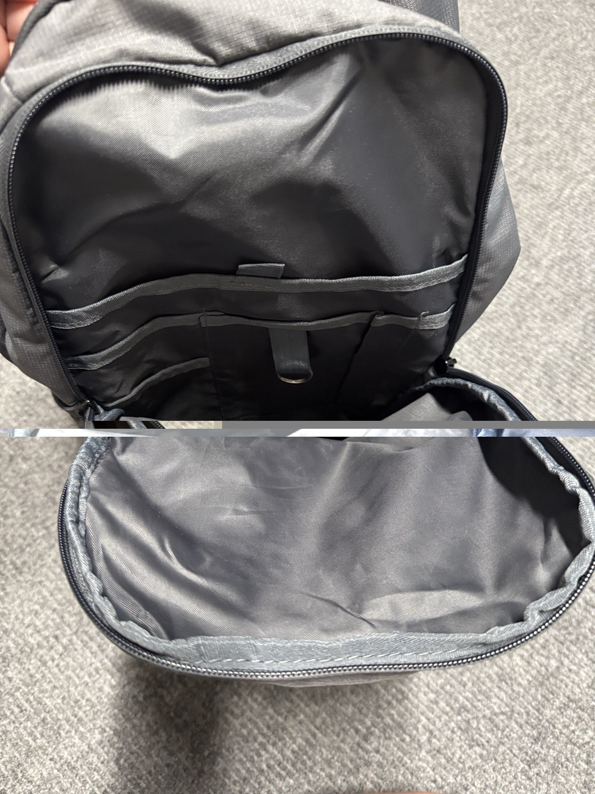 Quest 2L Hydration Backpack Gray/Black Zip Adjustable Straps 2 Pockets
