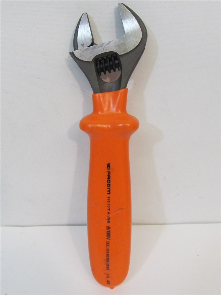 Facom 113.10T A VSE, 10", 1000v, Insulated Adjustable Wrench
