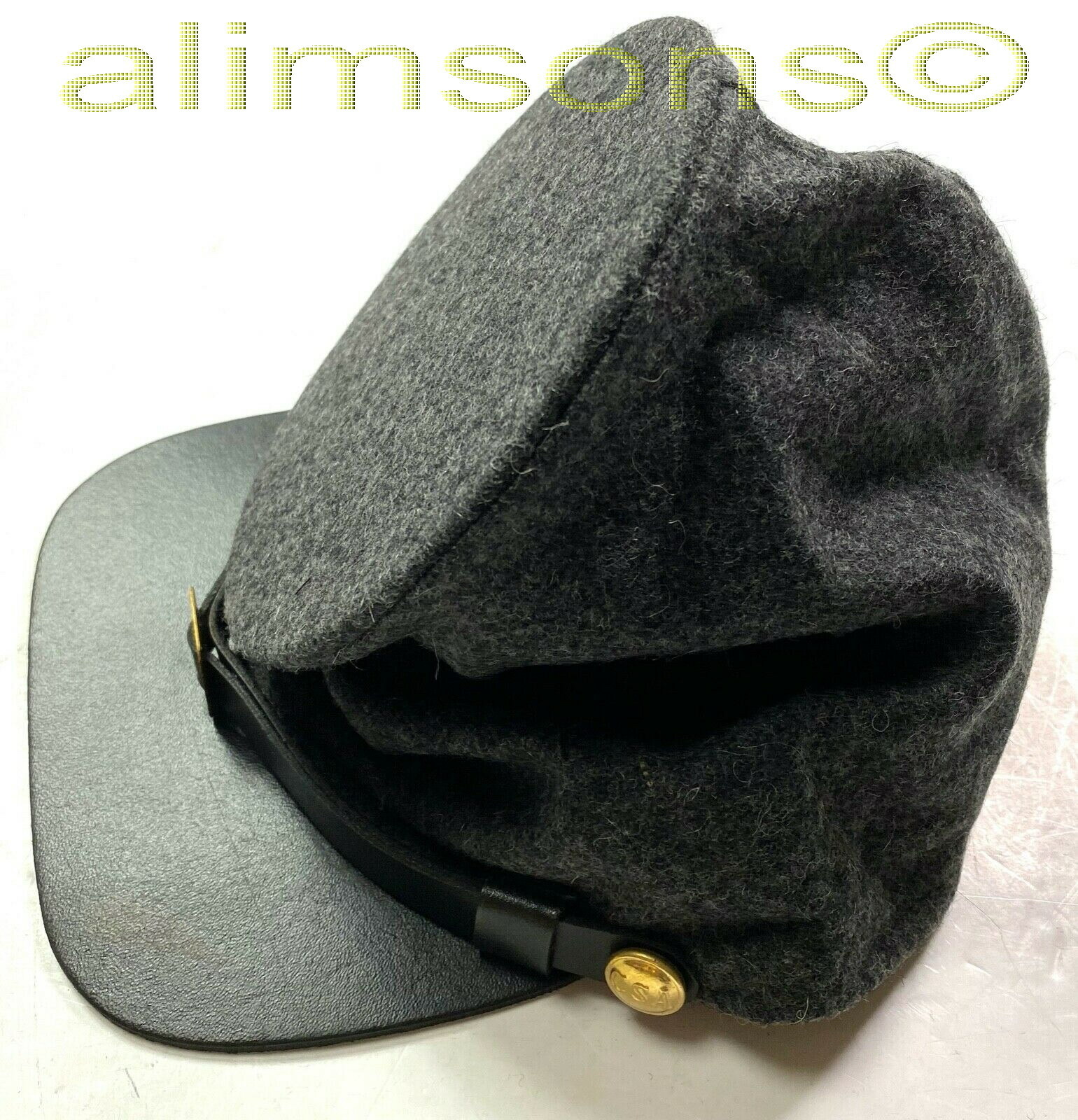 CIVIL WAR CSA CONFEDERATE DARK GREY WOOL FORAGE BUMMER CAP HAT-ALL SIZES!!!