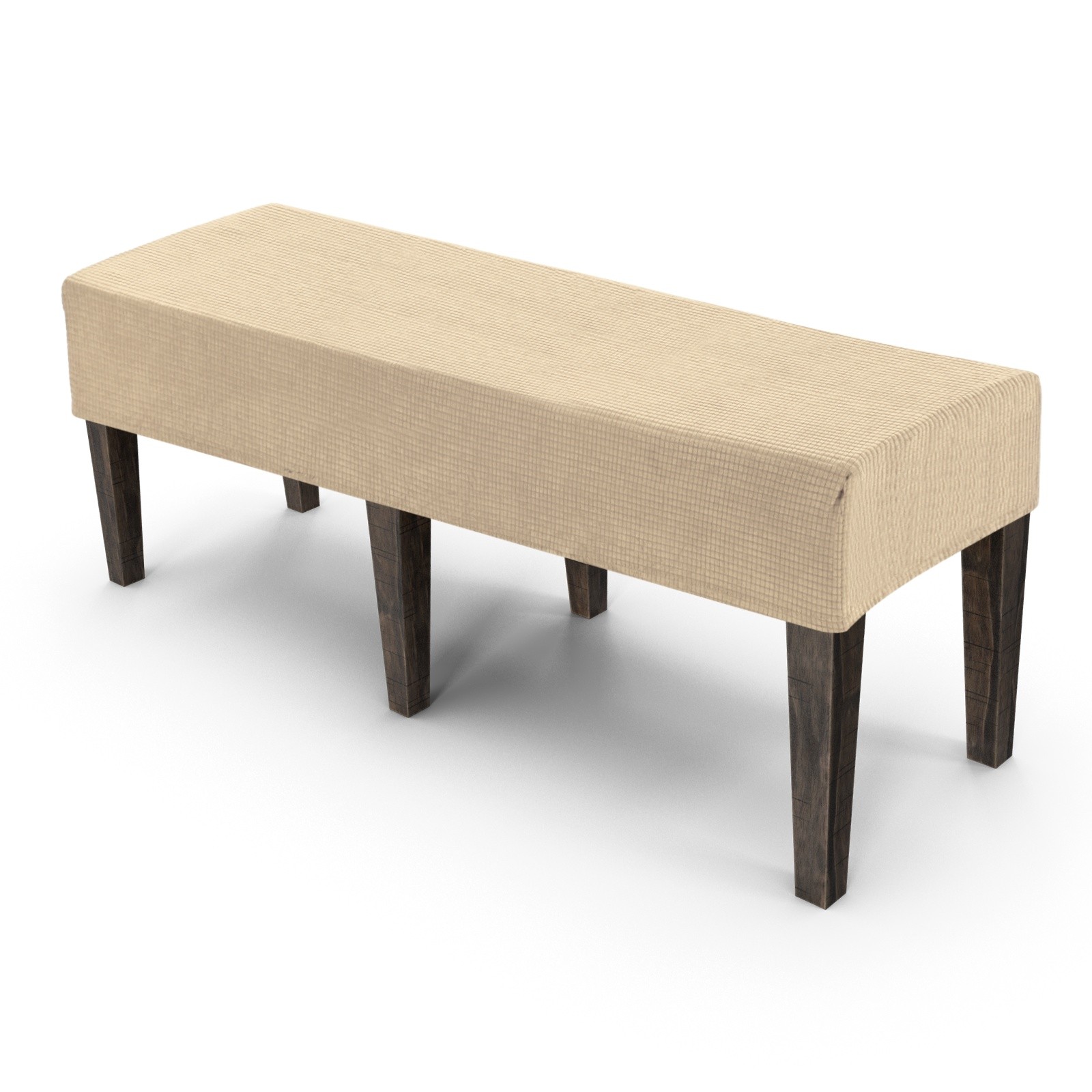 Jacquard Bench Slipcover, 49 - 63" Solid Bench Seat Cover [Khaki, L]