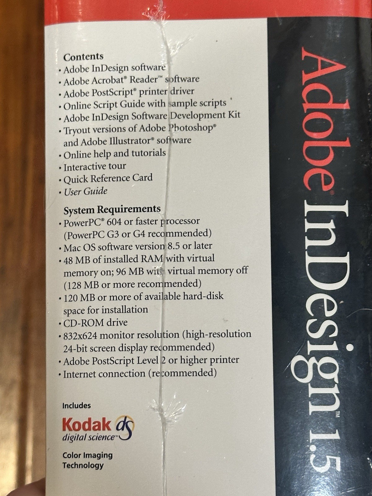 Vintage 2000 Adobe InDesign 1.5 for Mac Macintosh - New & Sealed!