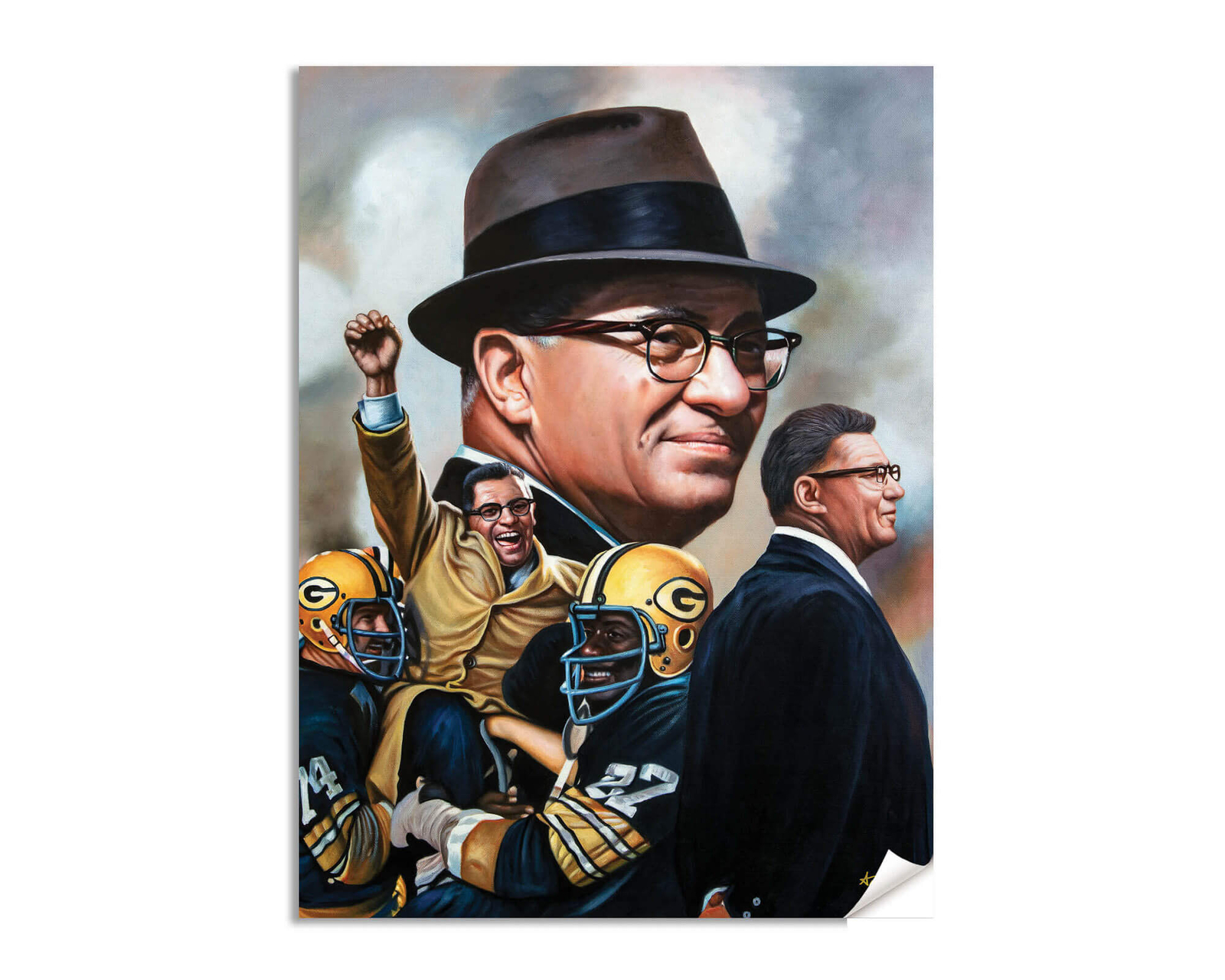 Vince Lombardi Head Coach Green Bay Packers NFL Football Art Print 1AM3