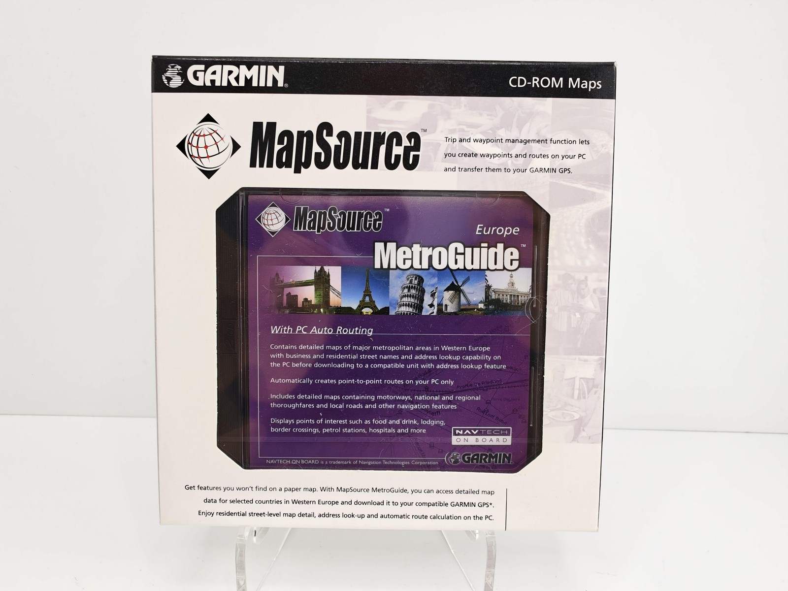 Garmin MapSource MetroGuide Europe CD-ROM Maps PC Windows Software NEW