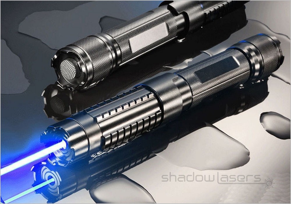LMX6B Adjustable Focus Blue Laser Pointer 450nm Visible Beam Light Charger+Case