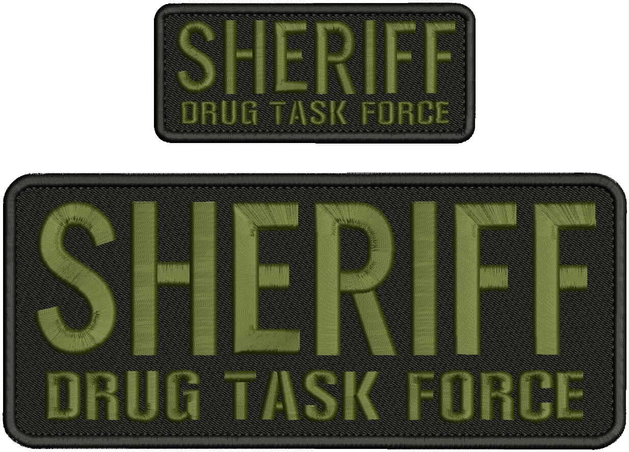 Collectible Embroidery Patch Sheriff DTF 4X10 AND 2X5 od Green On black