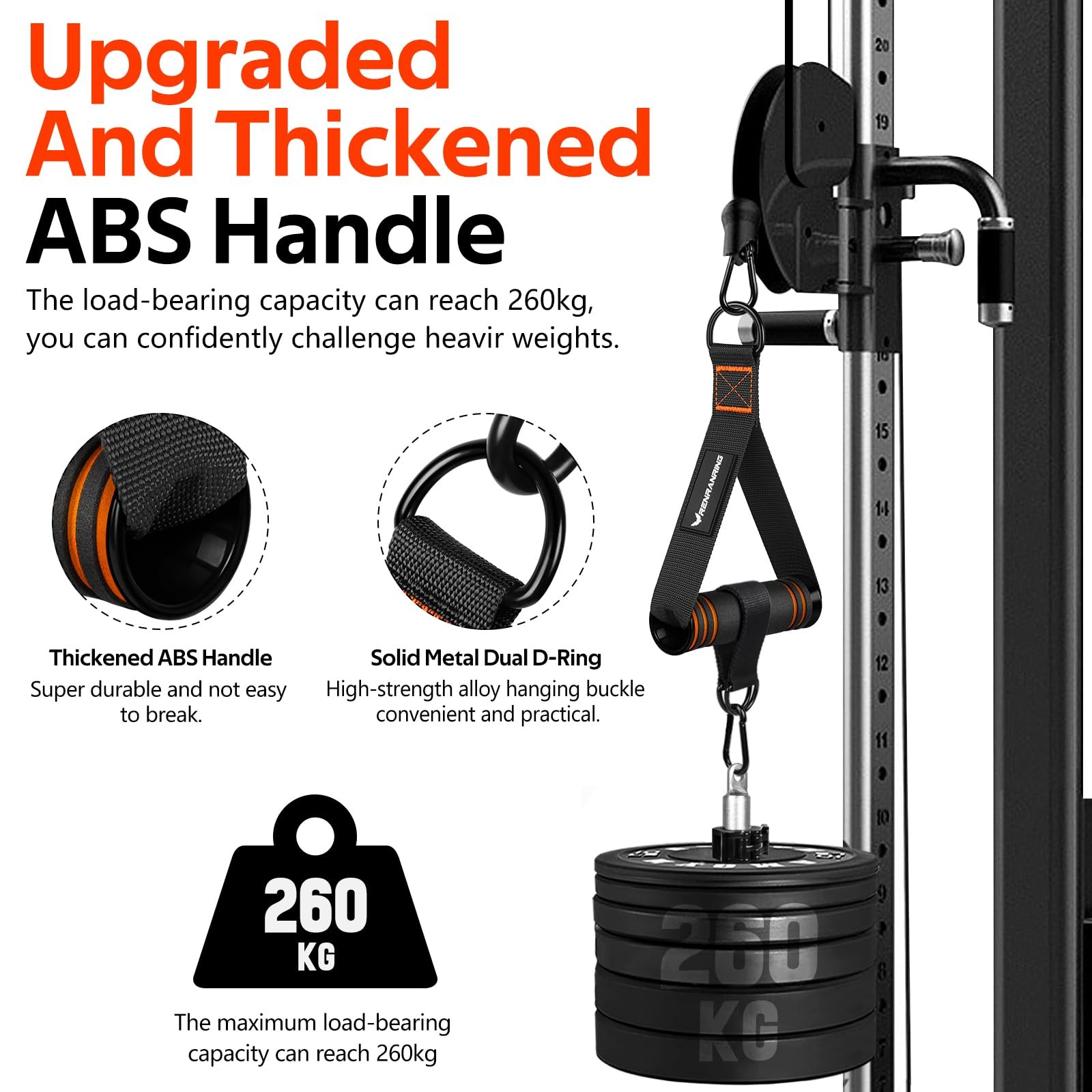 RENRANRING Gym Exercise Handles, Replacement Handle Attachments for Cable Machin