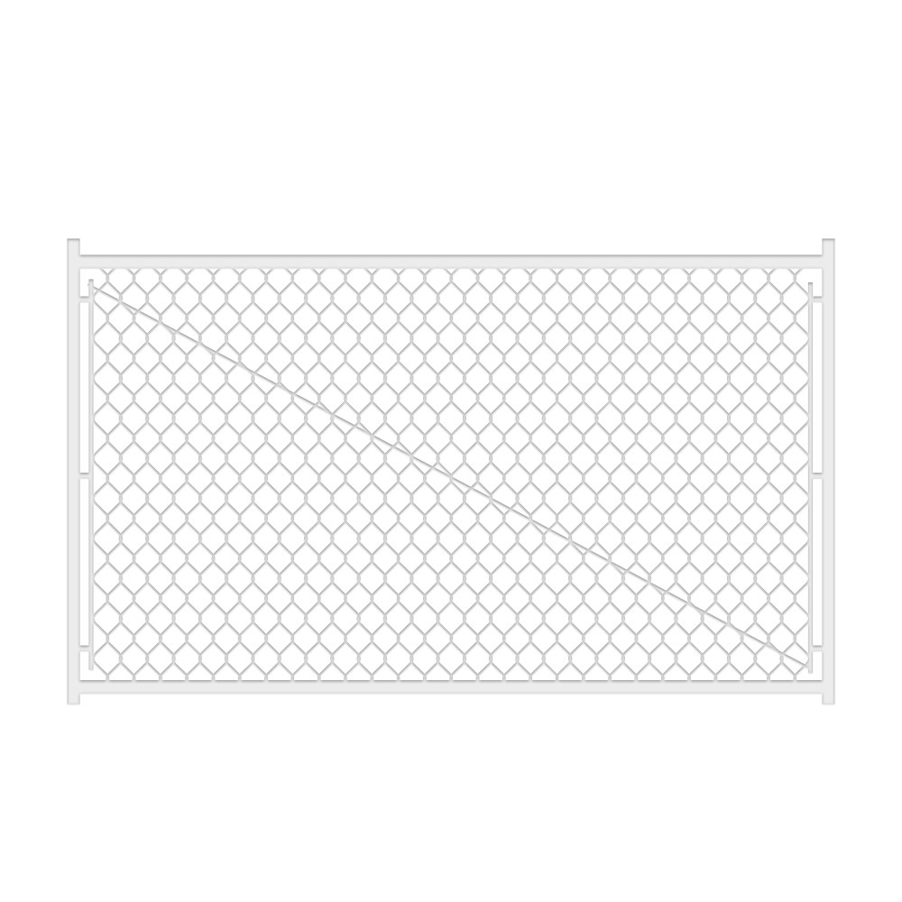 3.8'H Adjustable Chain Link Walk Gate Kit - Round Corner Frame Fit-Right