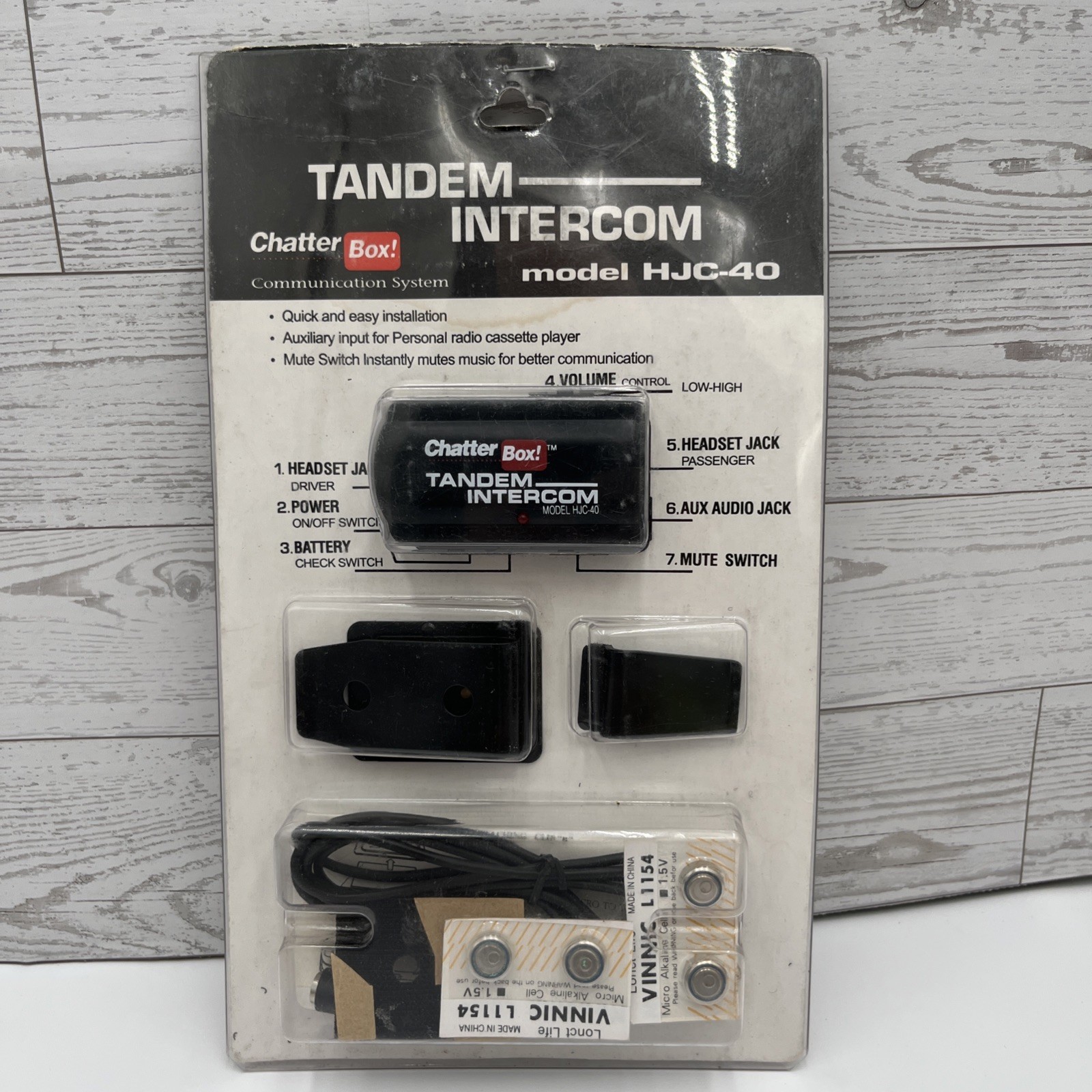 NEW Tandem Intercom Microphone HJC-40 Chatterbox Motorcycle Communication Kit.