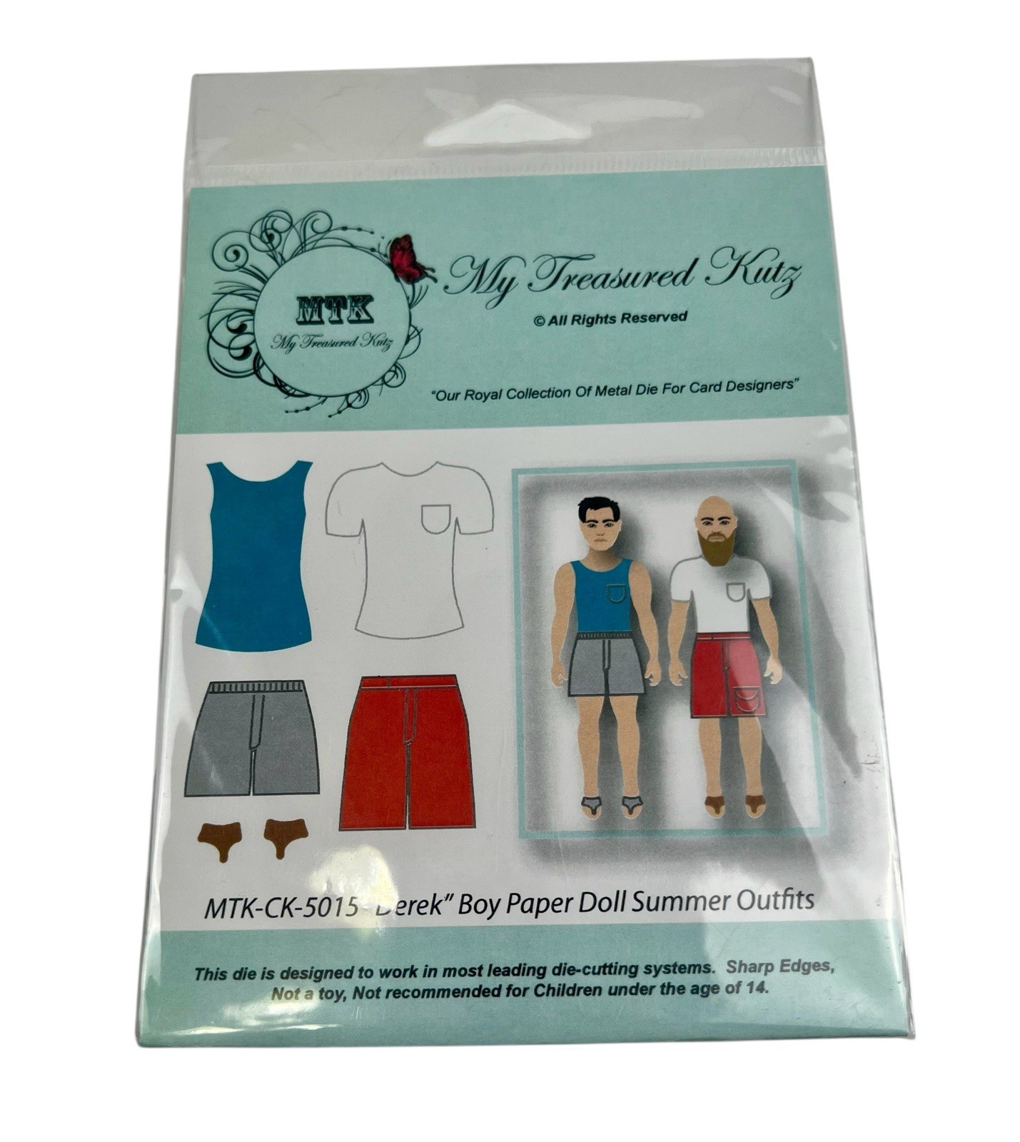 My Treasured Kutz Metal Die “Derek” Boy Paper Doll Summer Outfits MKT-CK-5015