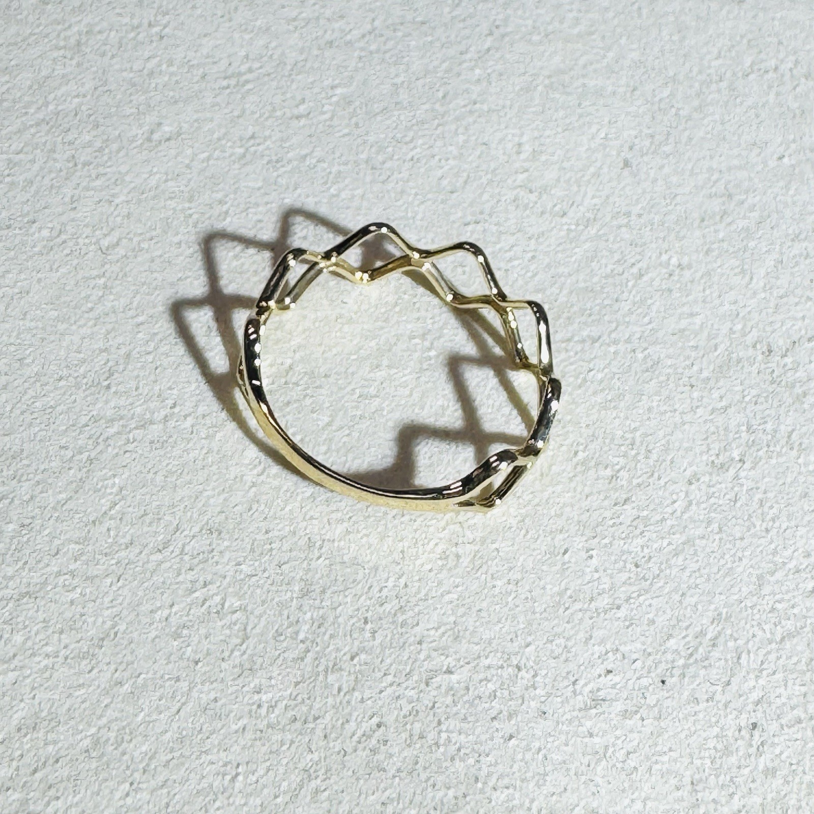 Solid 14K Yellow Gold Unique Stacking Ring Size 8