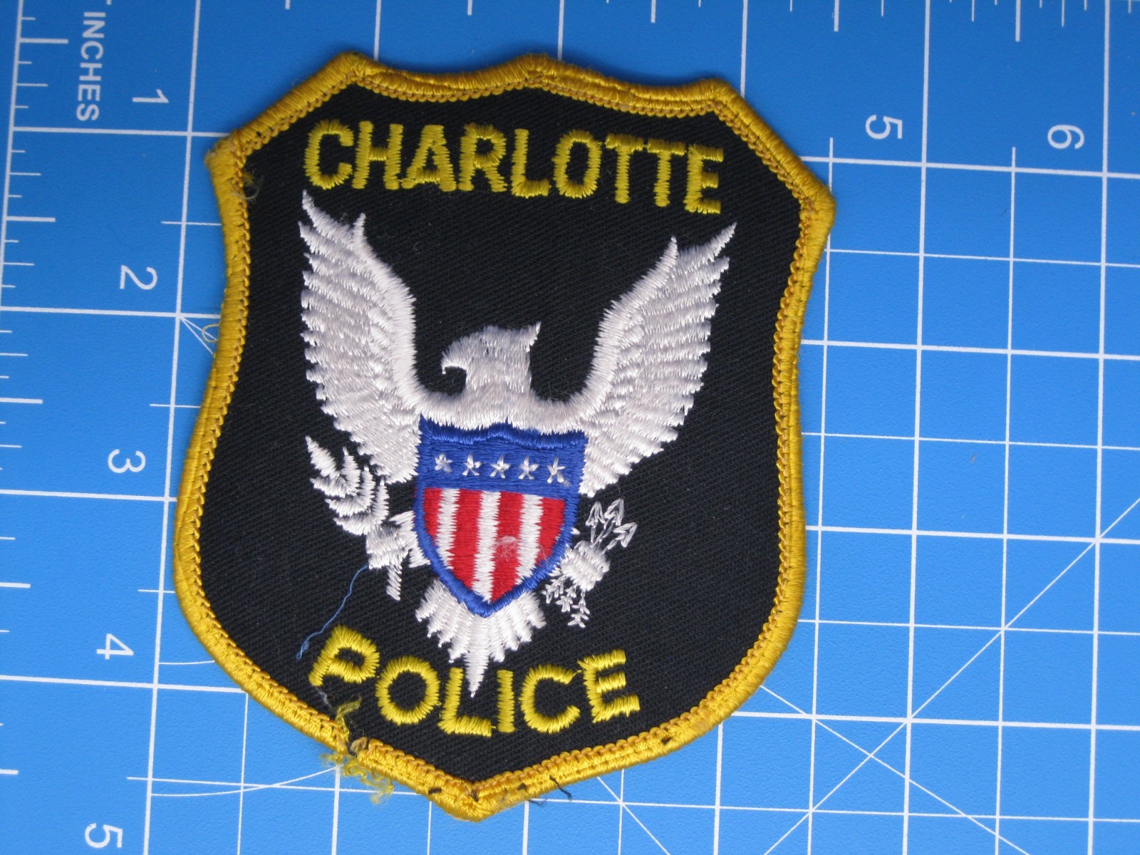 Charlotte North Carolina Police patch-vintage uniform take off