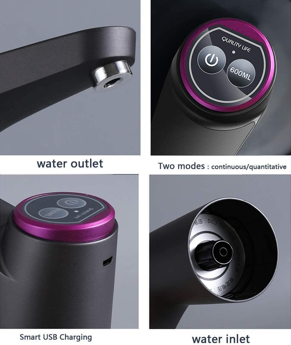 5 Gallon Water Bottle Switch Pump USB Electric Automatic Universal Jug Dispenser