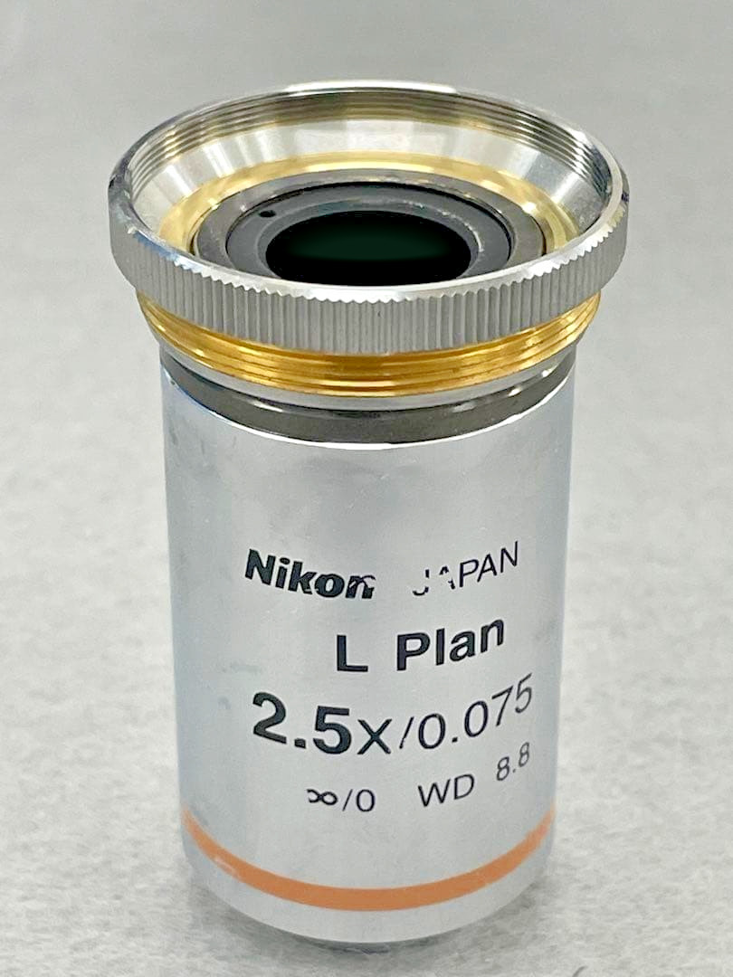 Nikon Microscope Objective lens L Plan 2.5X / 0.075WD 8.8 Good condition From JP