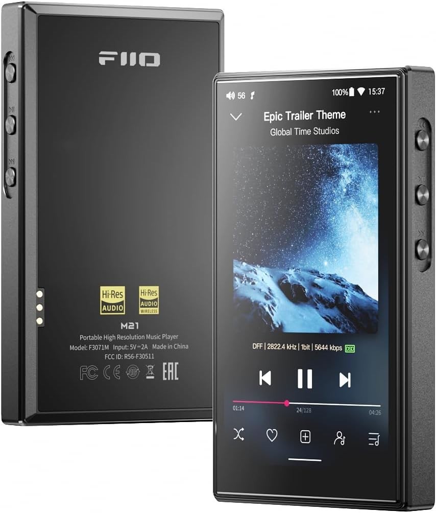 FiiO M21 Android 13 Portable Music Player w/Snapdragon 680, DSD (Black)
