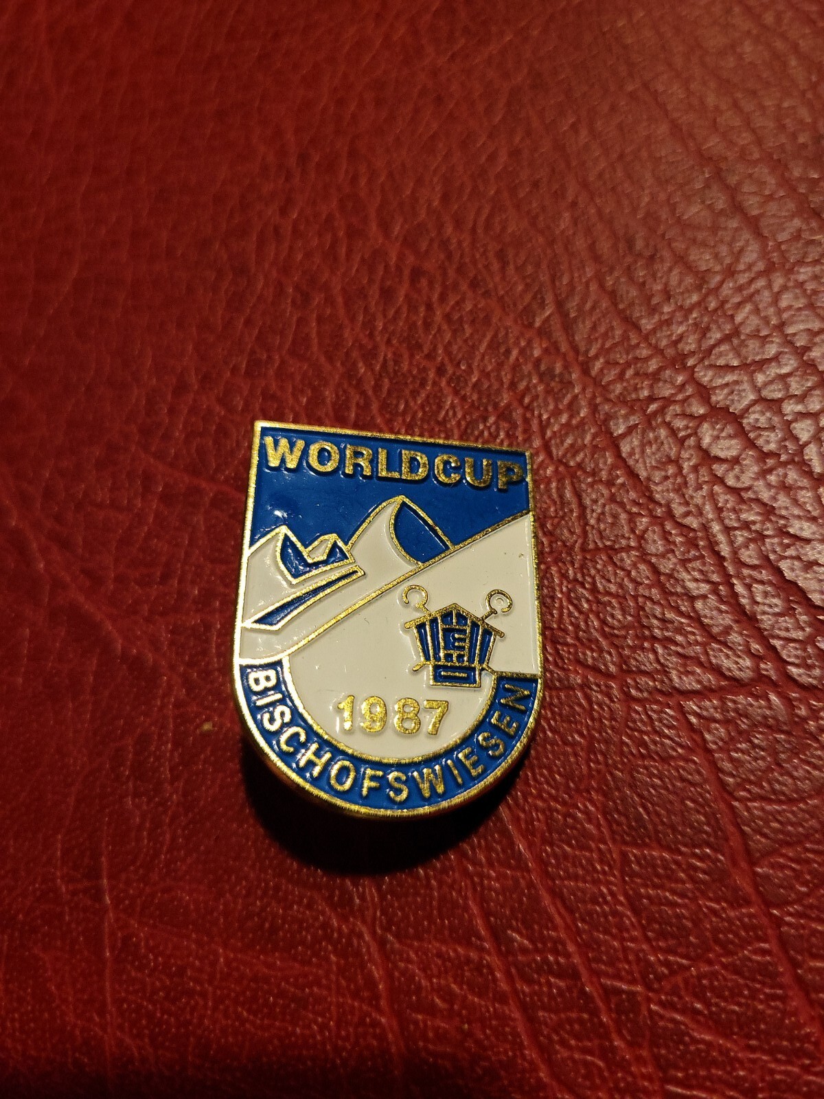 Pin hatpin hiking pin brooch World Cup Bischofswiesen 1987