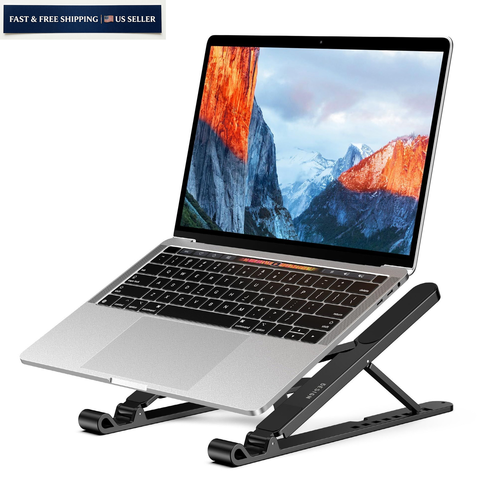 BESIGN LS01 Pro Ergonomic Laptop Stand, Plastic Riser, Portable Black