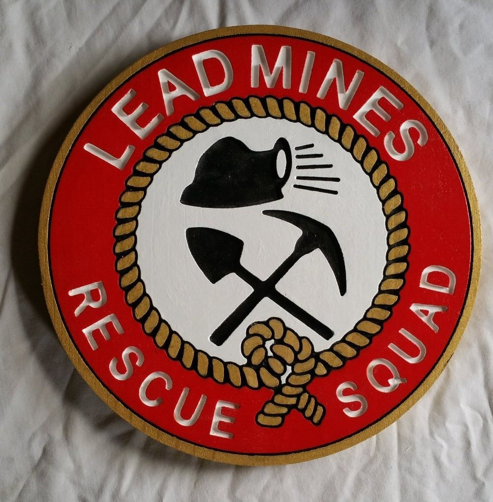 Fire Department Lead Mines 3D routed wood patch plaque EMS sign Custom