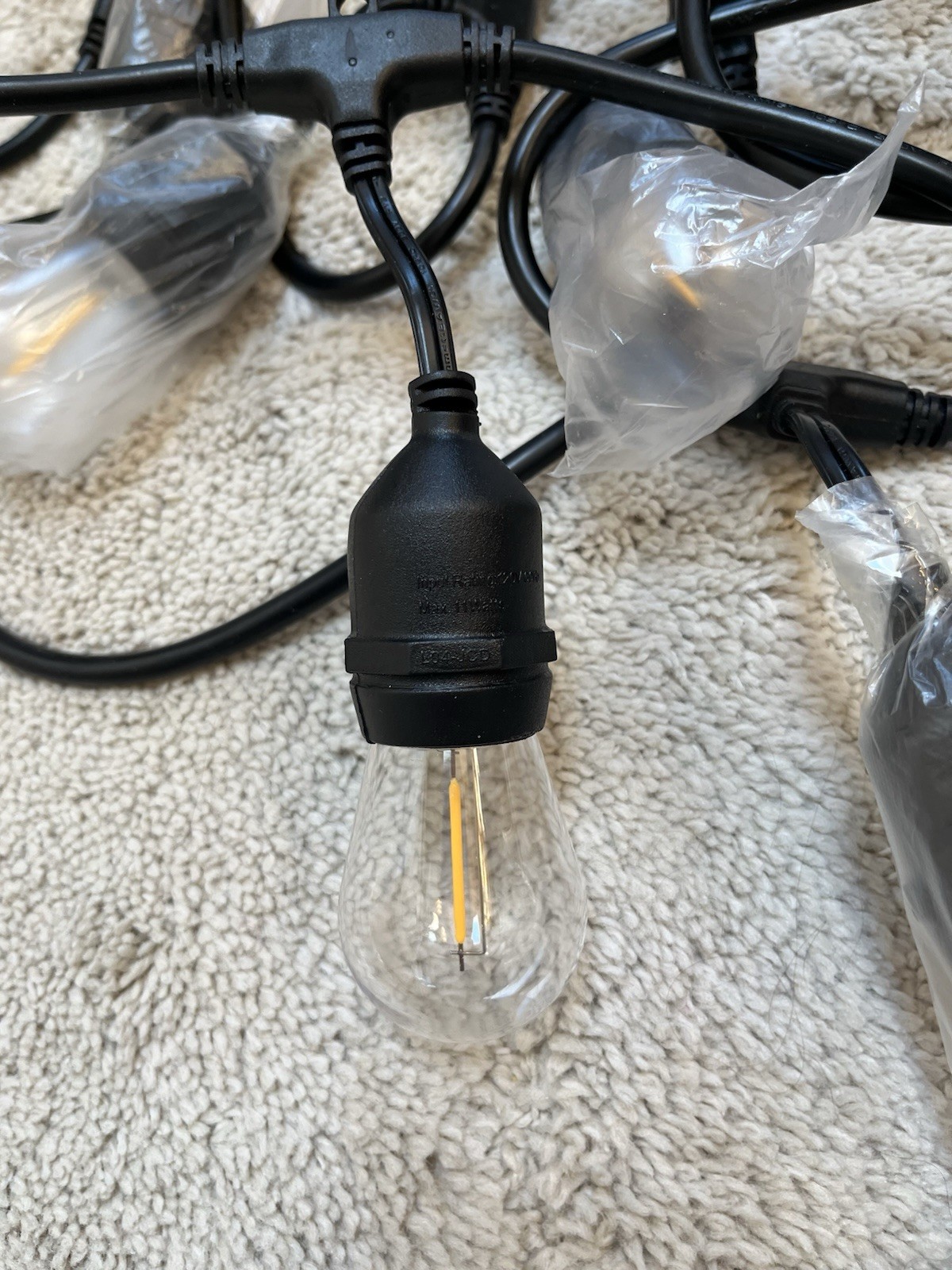 Threshold 10ct LED Drop Indoor Outdoor Café String Lights Clear Bulbs Black Wire