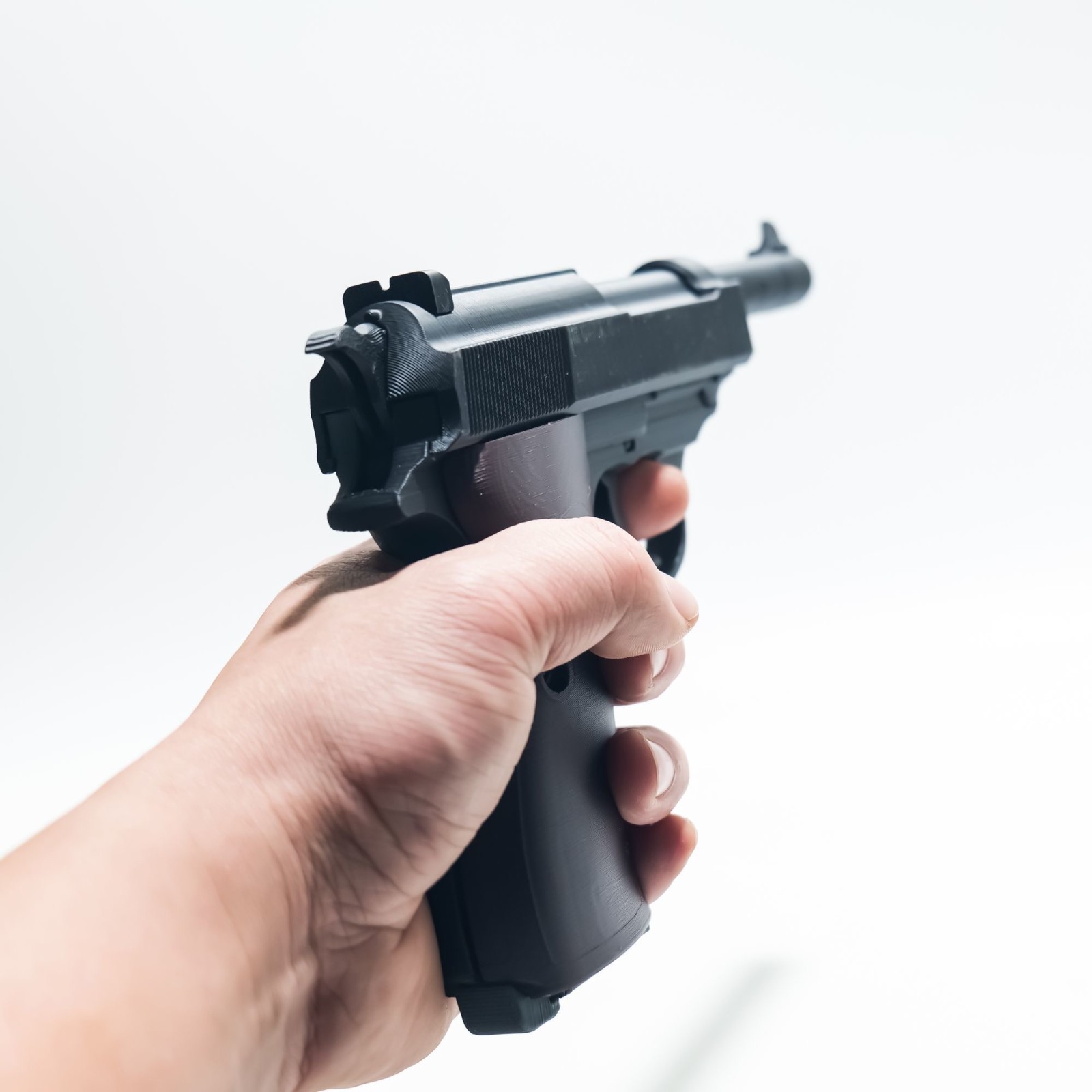 P38 Pistol Prop Model for Film & Cosplay - Plastic, Non-Firing, Inert Replica