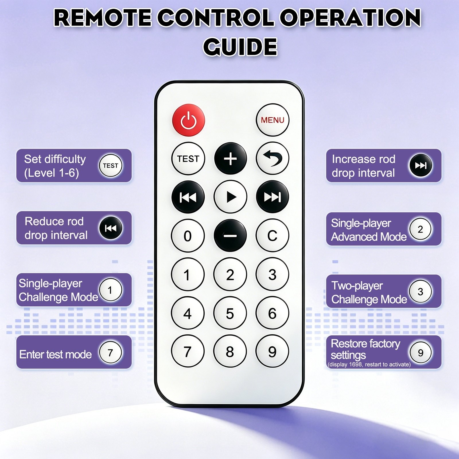 Only REMOTE CONTROL For Catch Stick Arcade Game Machine
