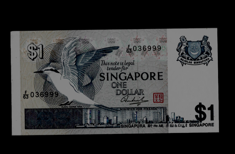 SINGAPORE ( 1 ) BANK NOTE  1 DOLLAR  ND(1976) UNCIRCULATED  P 9