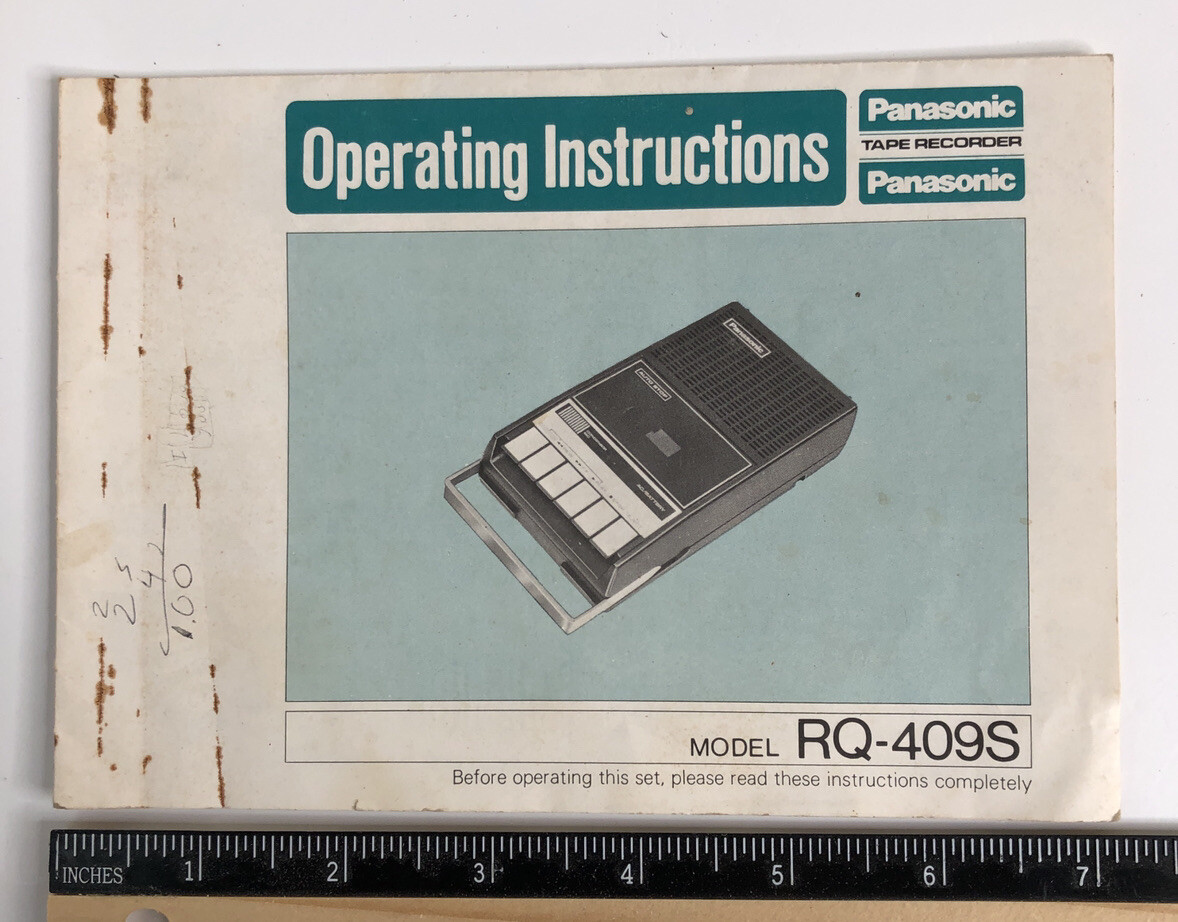 Panasonic Model RQ-409S Tape  Recorder Operating Instructions