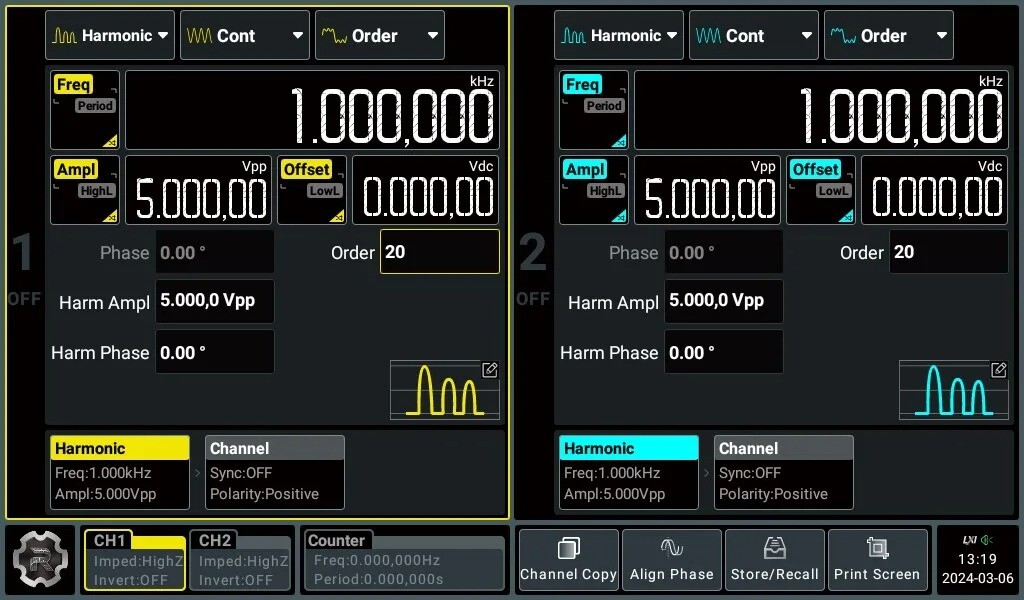 RIGOL Function Signal Arbitrary Waveform Generator Touch Screen 625MSa/s Type-C
