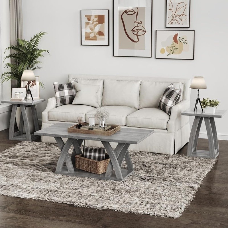 Charming Multifunctional End Table Storage Side Table Living Room Bedroom Use