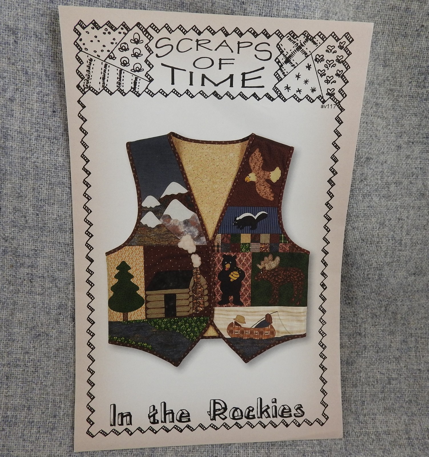 In the Rockies Scraps of Time Quilt Vest Wearable Art size Small-Large Uncut
