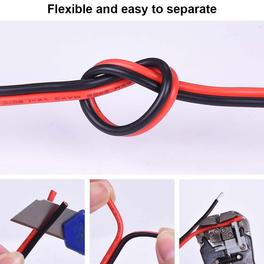 10 AWG 100FT Tinned Copper Wire 2-Conductor Stranded Low Voltage Electrical Wire