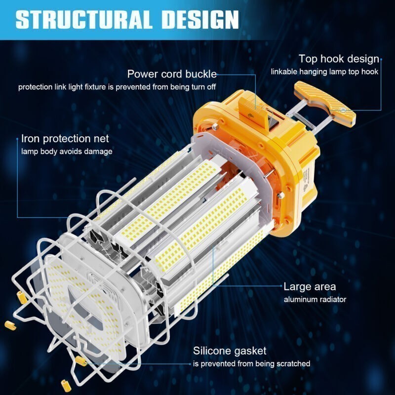 LED Jobsite Light 150W Linkable Temporary Work Construction Tunnel Hanging Lamp