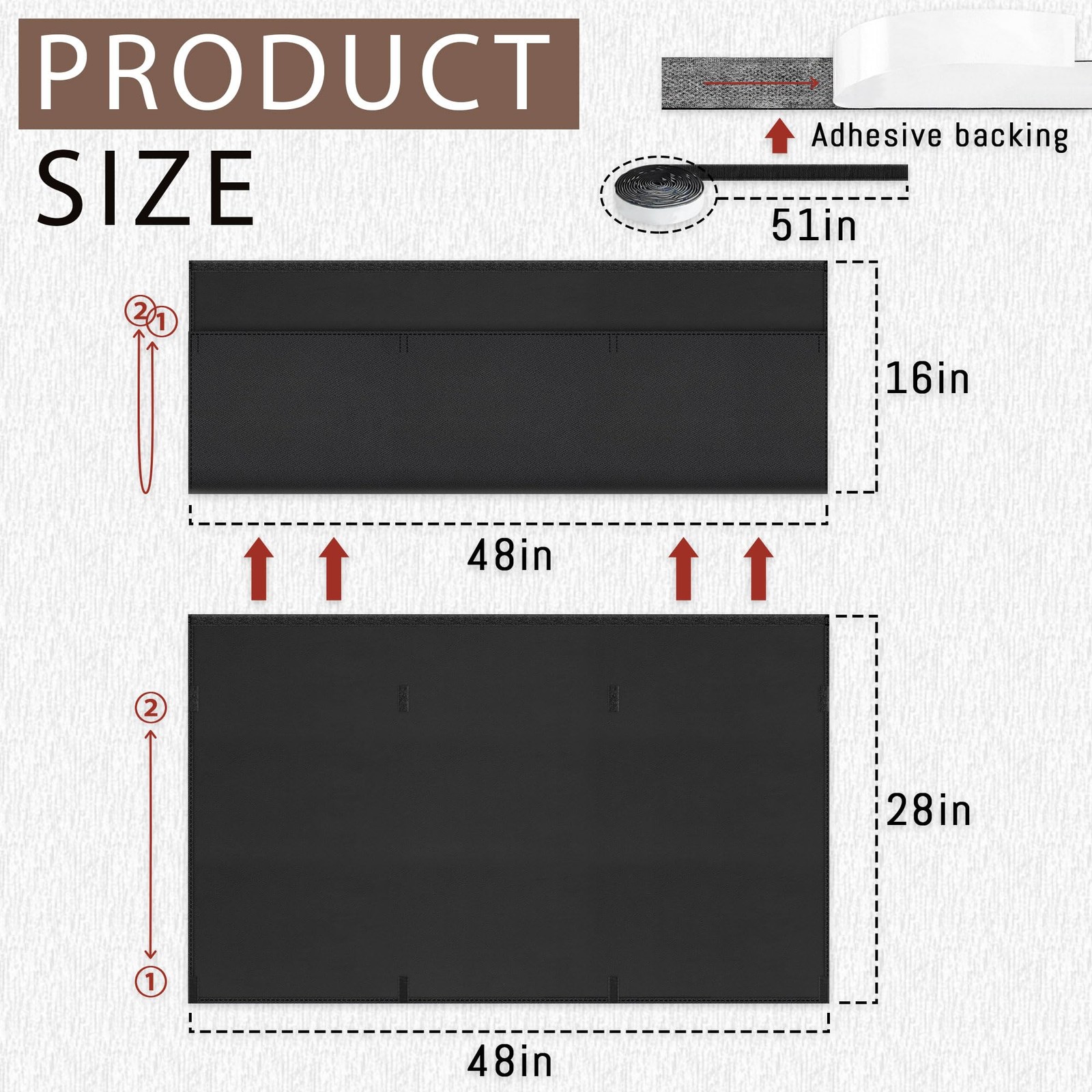 48" Under Desk Privacy Panel -Adhesive Modesty Panel with Wire Pocket for Cab...