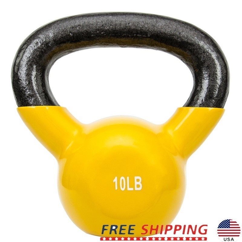 10 LB Kettlebell Vinyl Coated Weight Full Body Workout Strength Training Fitness