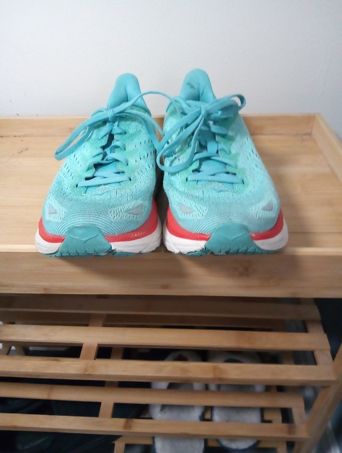 Hoka Womens 9.5 Light Blue Tennis Shoes.
