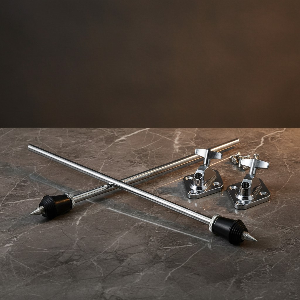 1 Pair Vintage Bass Drum Spurs Legs with Mount Bases Bracket, 14.5inch Straight