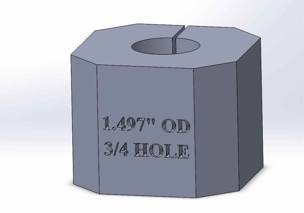 1.497 Dia Bar Stock 3/4 Center Hole Jig 3D Printed *Random Color*