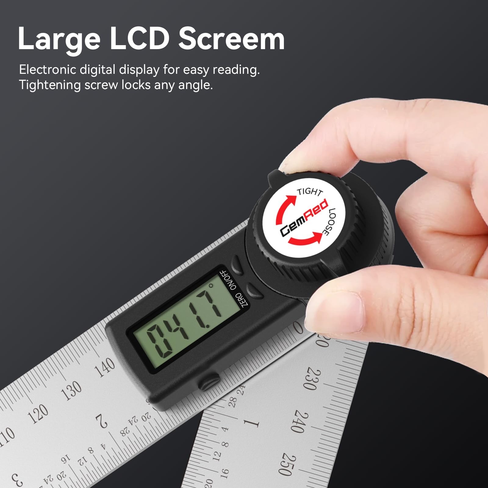 Digital Angle Finder Protractor 7" Stainless Steel, Precision Measurement Tool