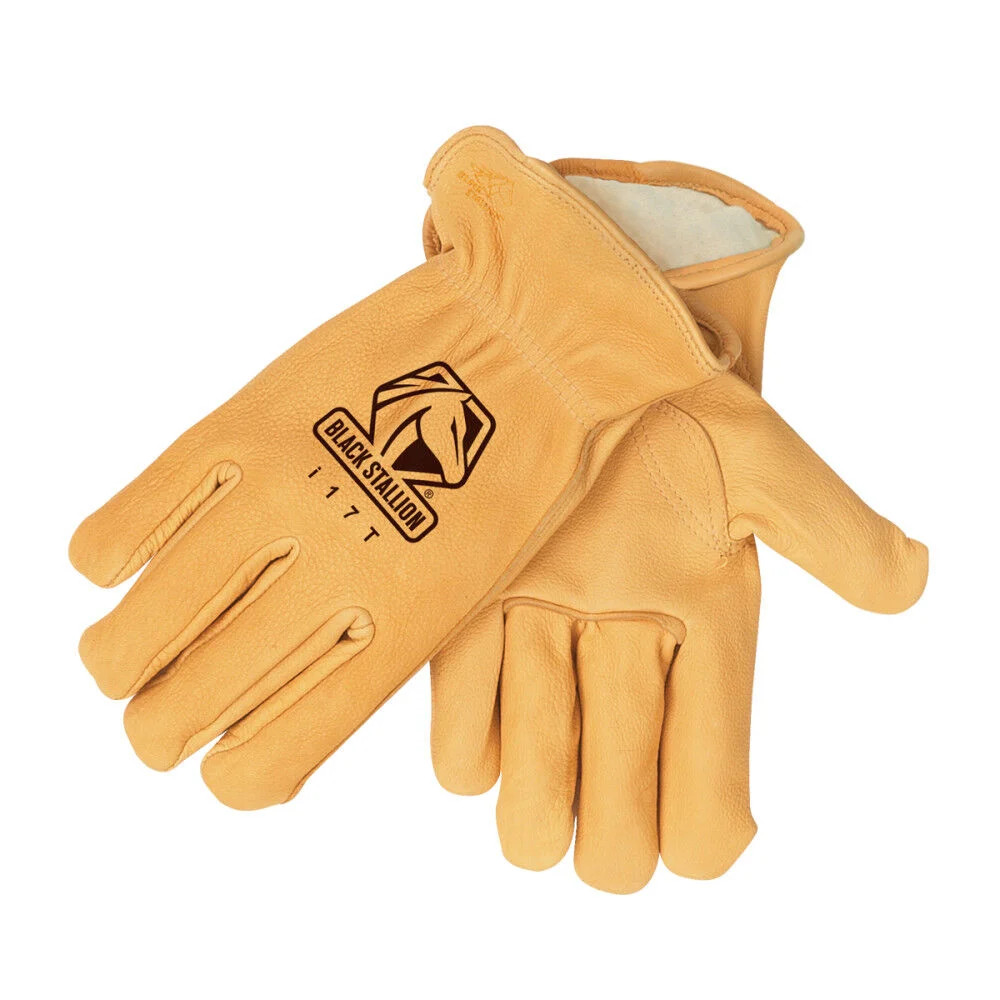 Black Stallion Deerskin Winter Drivers Gloves Small