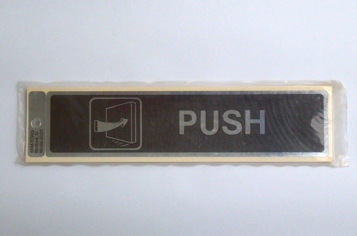 10 Pack PUSH Decals 1-7/8"x 8" Self Adhesive Wall Door Business Sticker