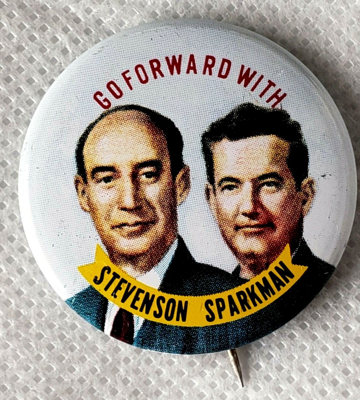1972 Reprint of the 1952 Stevenson Sparkman Political Election Button Pin