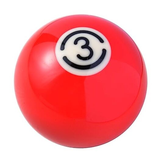 Pool Ball Gear Knob Gear Stick Shifter Knob Round Billiard Ball Stick Red 3