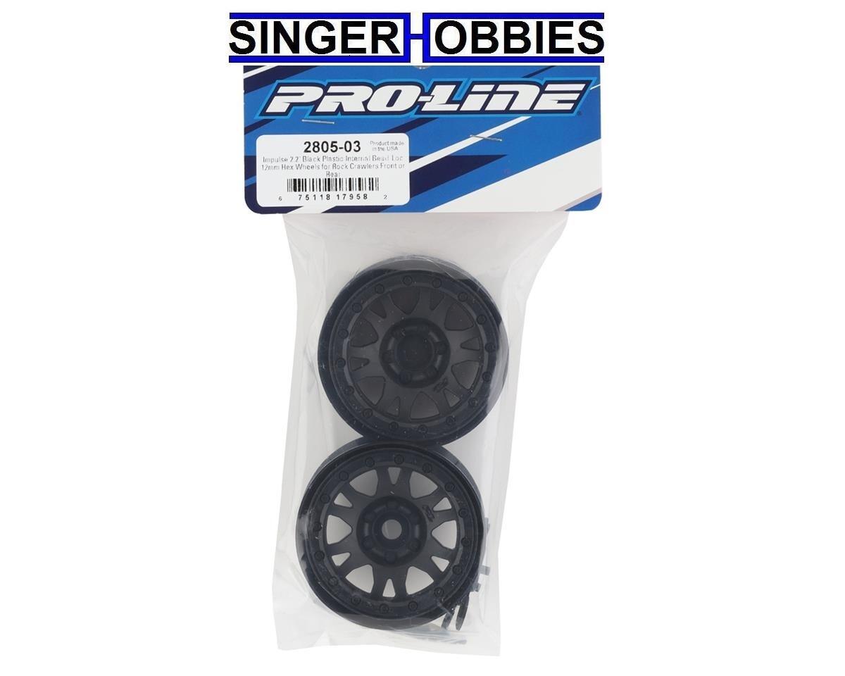 Pro Line 2805-03 Impulse 2.2" Crawler Wheels (Black) (2) w/12mm Hex RYFT HH