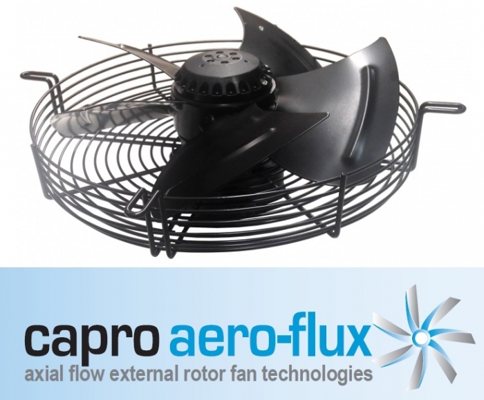 250MM 1 PHASE 4-POLE AXIAL FAN +GRILL SUCTION CAPRO AERO FLUX 4E250 240V 1390RPM