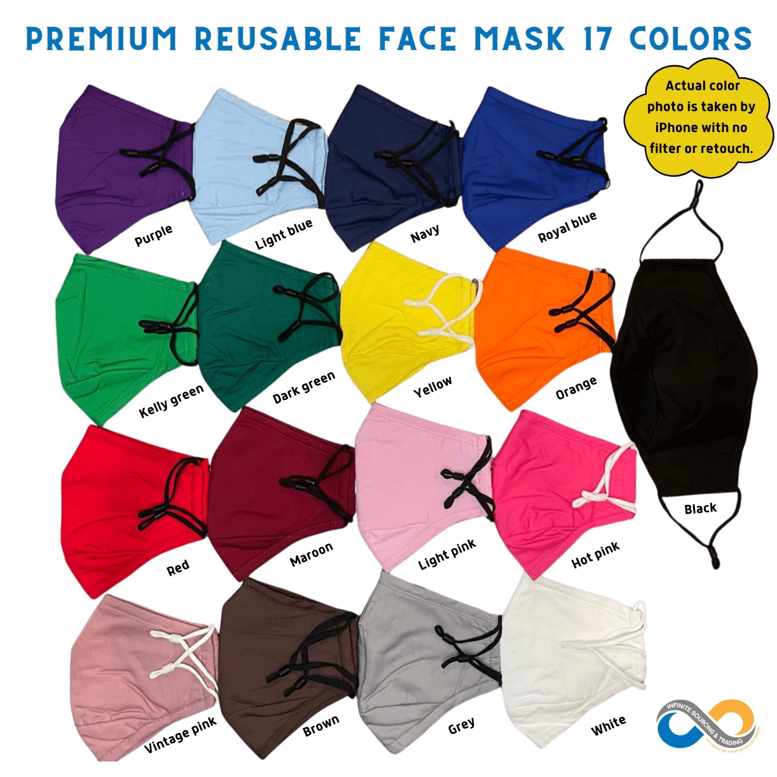 Face Mask, Mask with Nose Wire, Cloth Face Mask, Reusable & Washable Face Mask