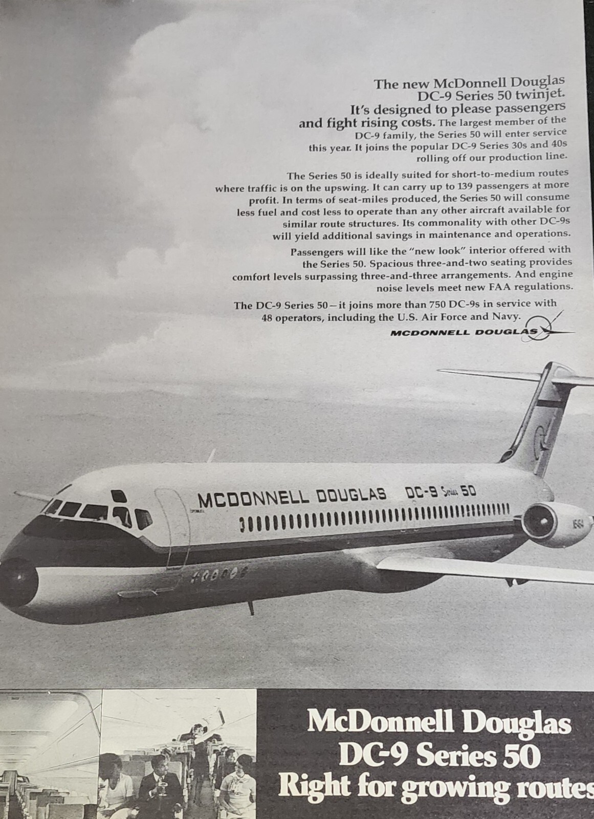 McDonnell Douglas DC-9 DC 9 Plane Picture Magazine Ad Advertisement Wall Art