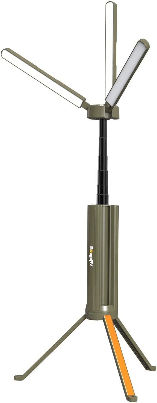BougeRV Rechargeable Telescopic Camping Light Rotatable Lantern Lamp 15600mAh