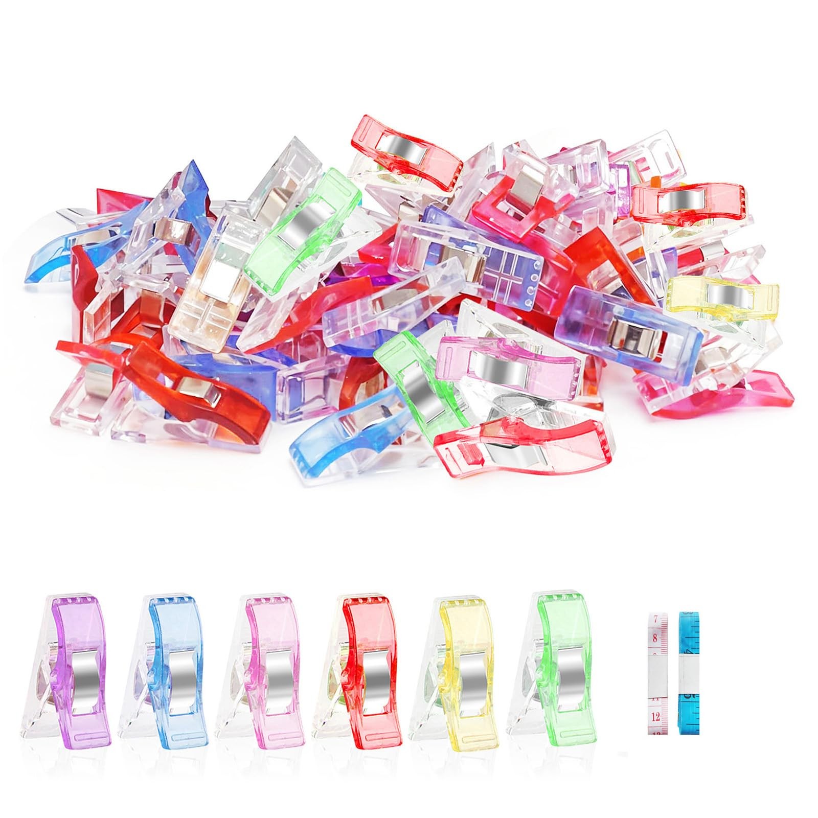 Premium Plastic Clips, Multipurpose Sewing Clips Quilting Colorful