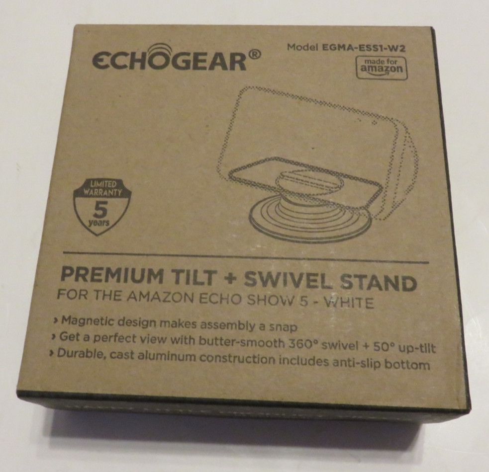 Premium Tilt + Swivel Stand for the Echo Show 5 (WHITE) (ECHOGEAR) NEW!!
